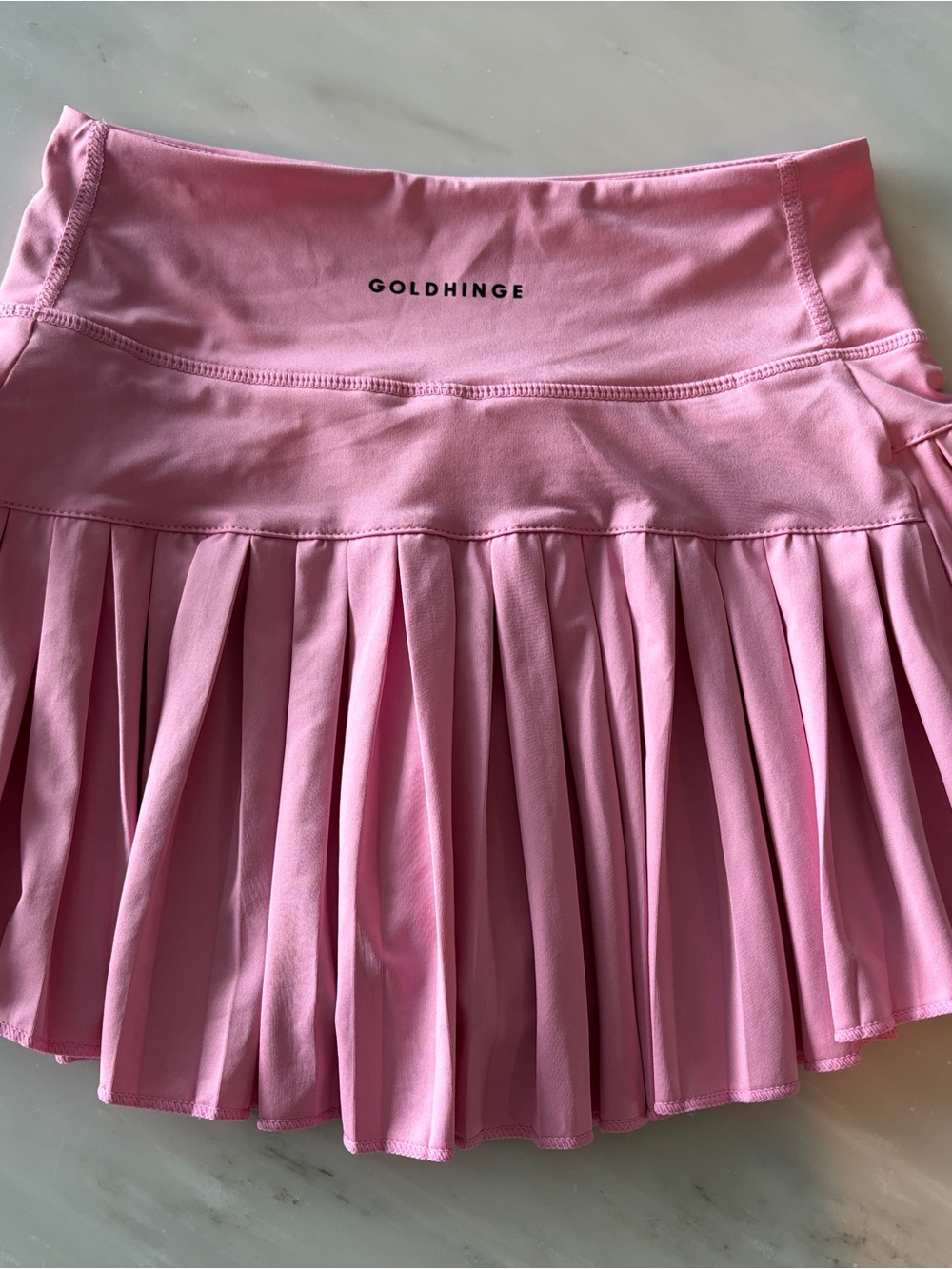 Goldhinge Pink Pleated Athletic Skirt